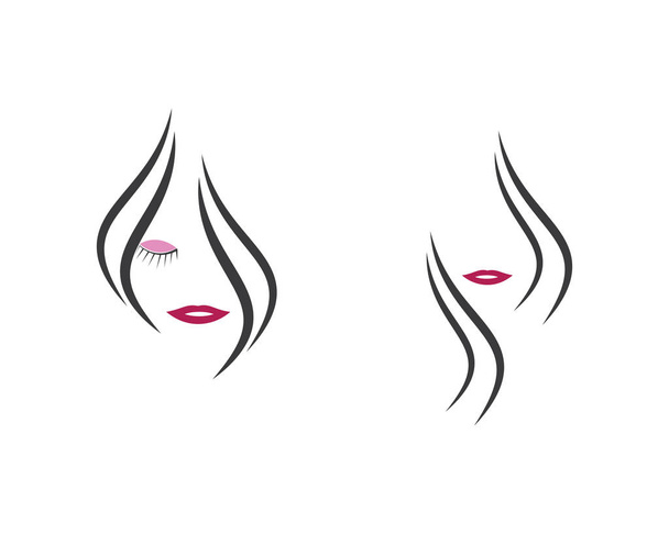 Woman face silhouette character illustration logo icon vector - Vector, Image
