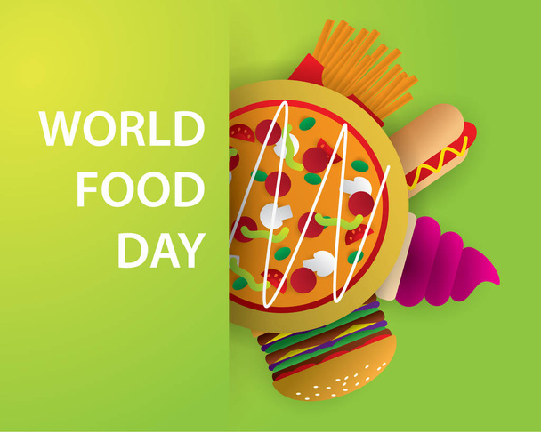 world food day food day illustration world food day vector - Vetor, Imagem
