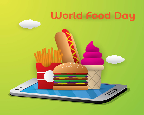 world food day food day illustration world food day vector - Διάνυσμα, εικόνα