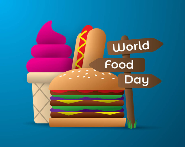 κόσμο τροφίμων ημέρα τροφίμων ημέρα εικονογράφηση κόσμο φαγητό ημέρας διάνυσμα - Διάνυσμα, εικόνα