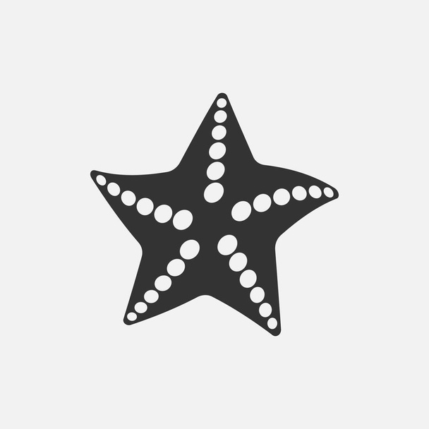 Black Starfish Icon.Vector Illustration - Vector, Image