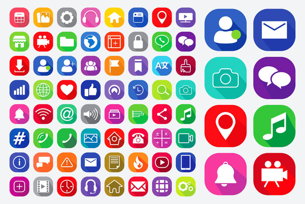 set of social media icons - Vetor, Imagem