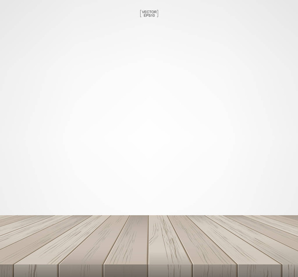 Espacio de habitación con suelo de madera y fondo de pared blanco Ilustración vectorial
. - Vector, imagen