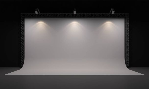 3D-Wiedergabe von Hintergrund Werbetafel Bühne Ereignis führte Licht Illustration - Foto, Bild
