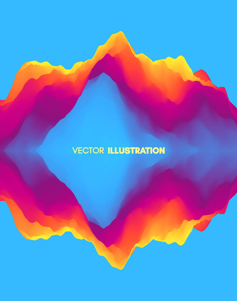 Abstract wavy background with reflection. Trendy gradients with symmetry. Dynamic effect. Modern screen vector design for mobile app. and wed. Can be used for advertising, marketing, presentation. - Vektor, kép