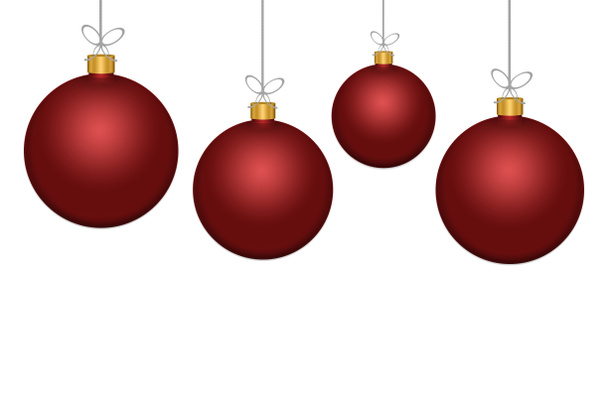 Bolas rojas de Navidad sobre fondo blanco para el día de Navidad y el concepto de vacaciones
 - Foto, Imagen