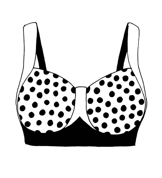 Sketch lingerie. Female bra on a white background. Vector illustration - Διάνυσμα, εικόνα