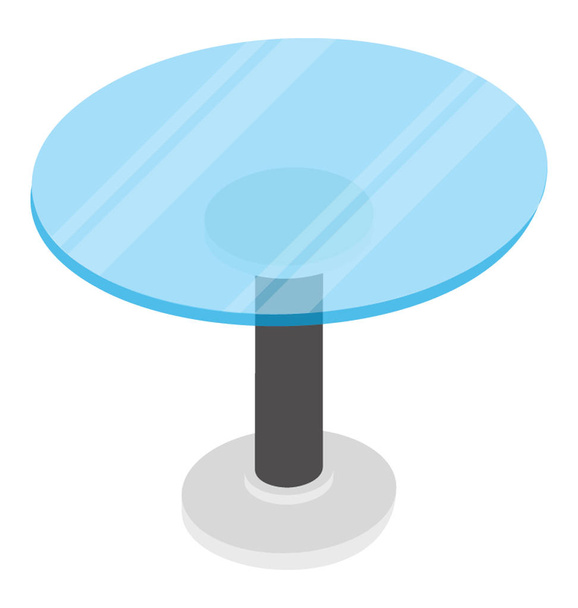 Top glass coffee table, flat icon design  - Vector, Image