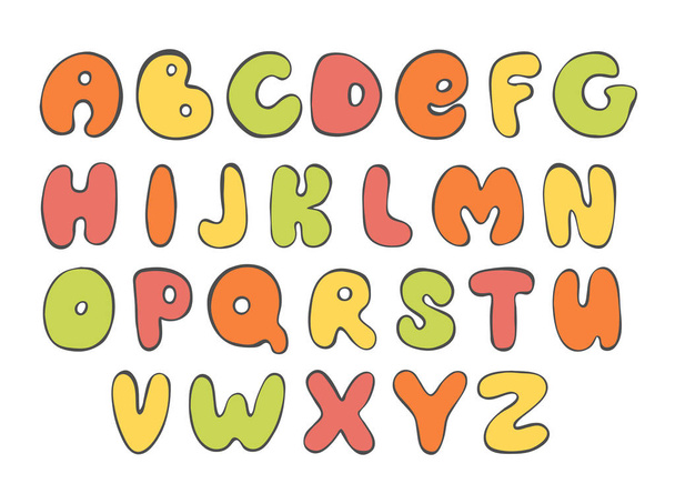 ABC alfabeto inglés colorido. Carta Brillante. Cartoon fuente para el diseño
 - Foto, imagen