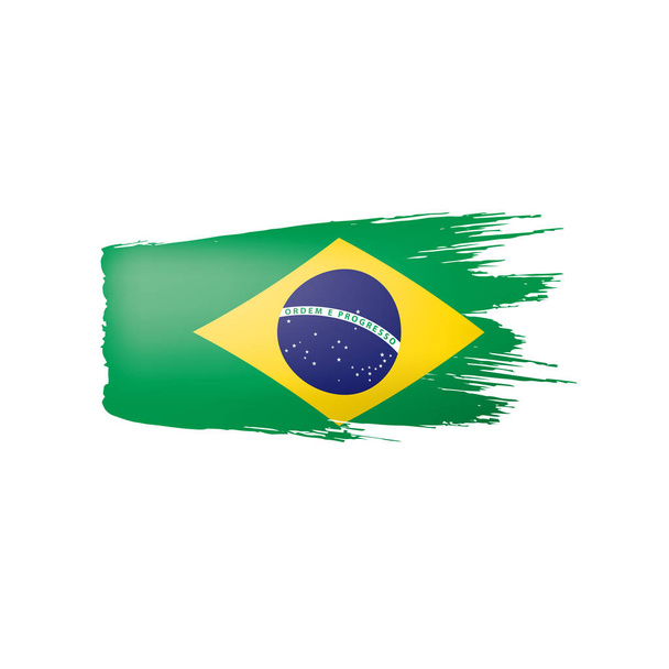 Brazil zászló, egy fehér háttér vektor illusztráció - Vektor, kép