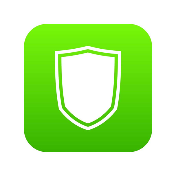 Military shield icon digital green - Vector, Image