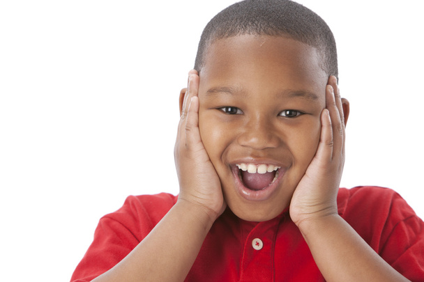 Image of african american surprised little boy - Foto, imagen