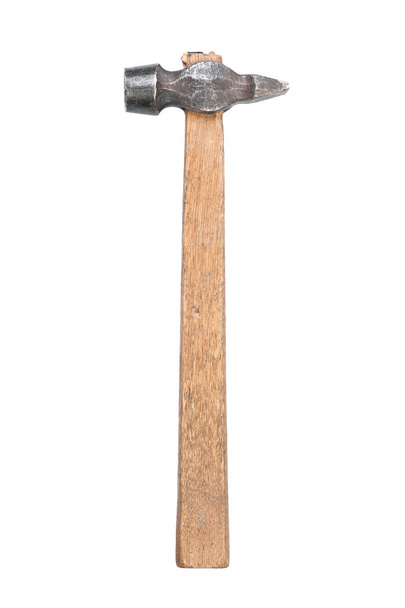 Old small hammer isolated on white background - Photo, Image