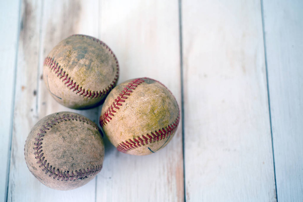 Vintaged Baseball-Konzept / Nahaufnahme Textur - Foto, Bild