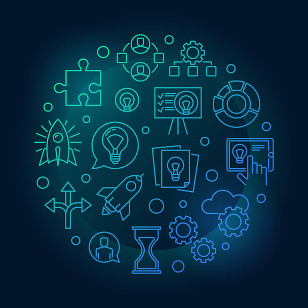 Startup blue illustration. Vector start-up symbol - Wektor, obraz