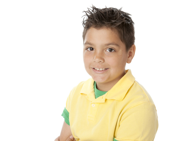 Mixed race little boy wearing vibrant colorful clothes. - Foto, Imagem