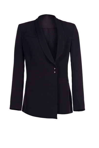 women's classic black jacket isolated on white background - Photo, Image