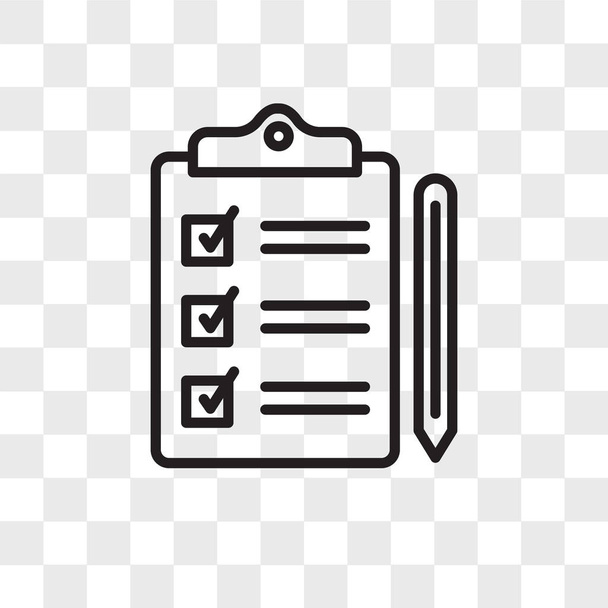 Checklist vector icon isolated on transparent background, Checkl - Vector, Image