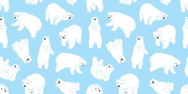 bear seamless pattern polar bear vector panda teddy background isolated repeat wallpaper - Vettoriali, immagini