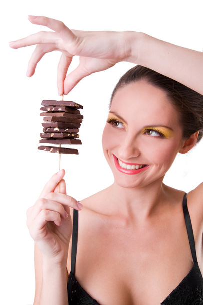 girl holding chocolate - Zdjęcie, obraz