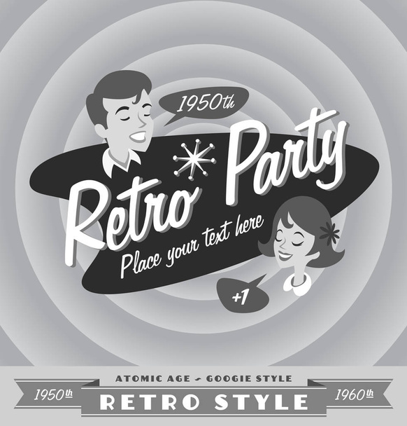 Retro party poster vector illustration  - Vektör, Görsel