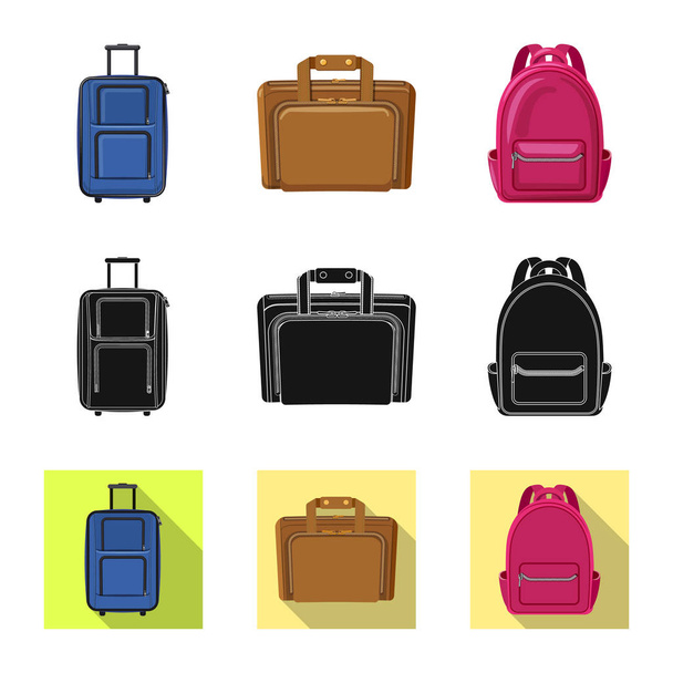 Isolated object of suitcase and baggage symbol. Collection of suitcase and journey stock vector illustration. - Vector, Image