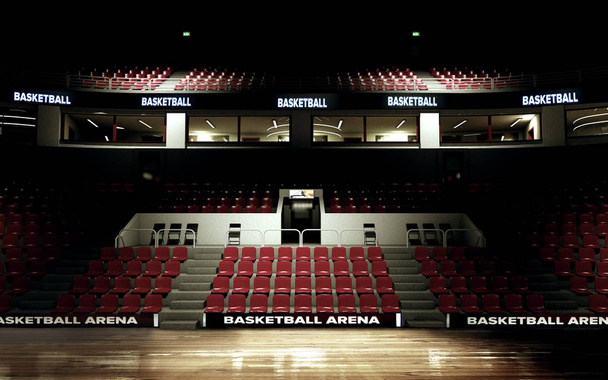 rendering of basketball arena background no people - Photo, Image