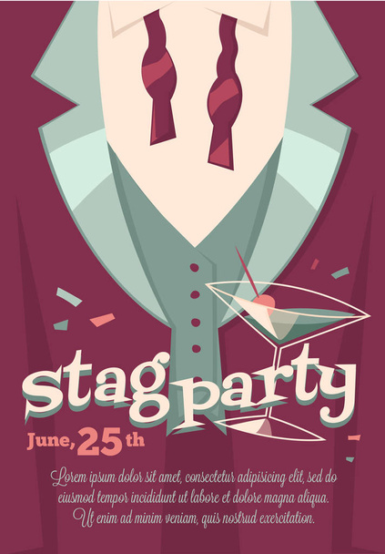 Stag party poster vector illustration  - Vector, imagen