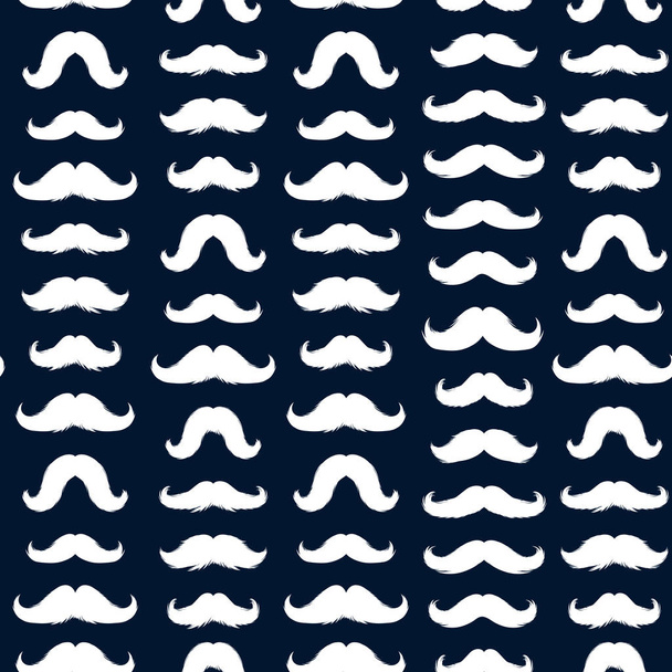 Mustaches Seamless Pattern for November Holiday Wrapping Paper. Vector  Mustache Silhouettes for Fabric Textile Design. Cinco de Mayo, Vintage Mustaches Carnival Design. - Vector, imagen