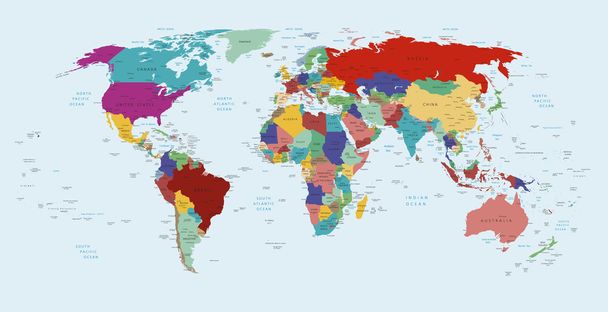 世界の政治地図 - ベクター画像