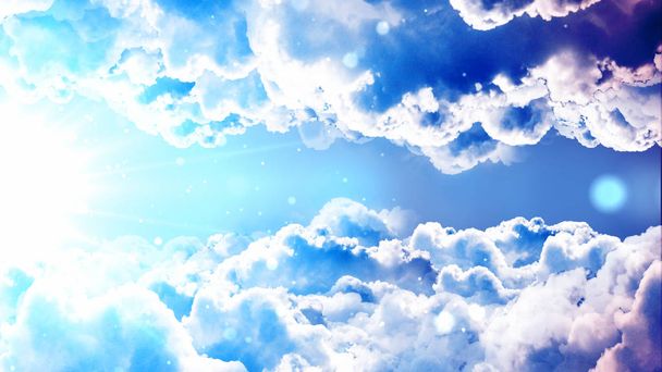 Culto y oración basado en nubes cinematográficas y rayos de luz fondo útil para conceptos divinos, espirituales, de fantasía
. - Foto, Imagen