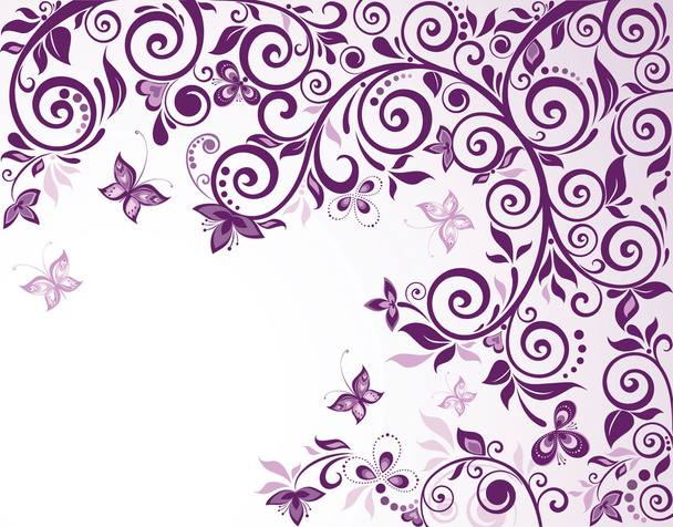 Violet vintage floral card - Vector, afbeelding
