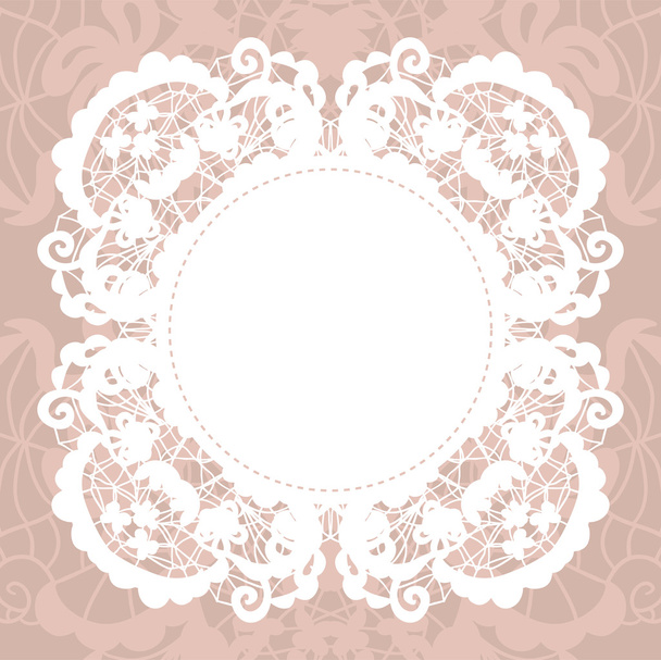 Elegant doily on lace gentle background - Vecteur, image