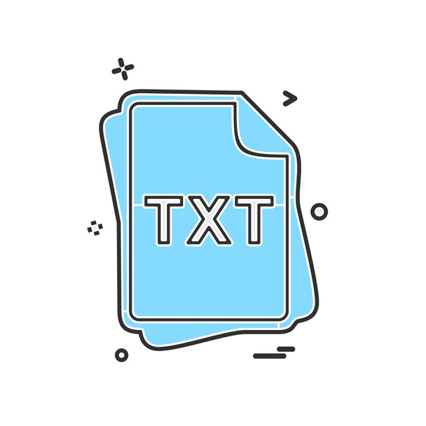 TXT file type icon design vector - Vektor, Bild