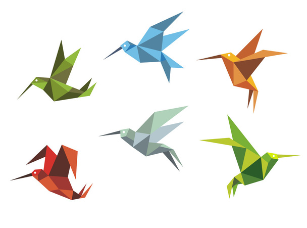 kleurrijke vliegende kolibries - Vector, afbeelding