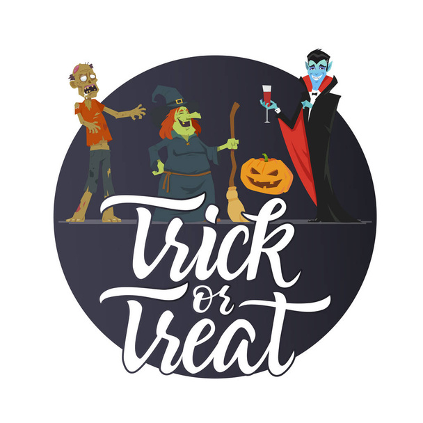 Trick or treat - modern colorful vector poster - ベクター画像