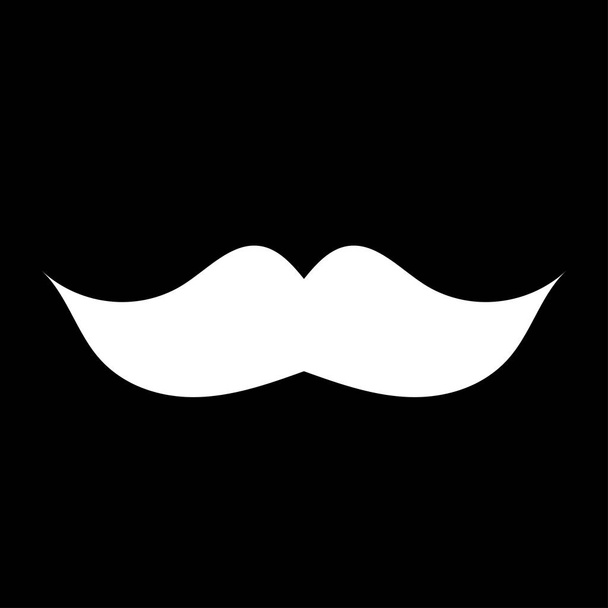 Vector illustration. A simple illustration. white mustaches icon on a black background - Vector, Image