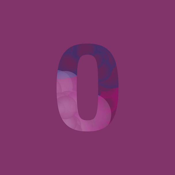 Stylish Bubbled Number Zero - Vector, Image