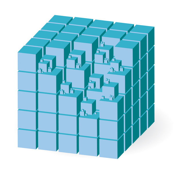 Cubo azul
 - Vector, imagen