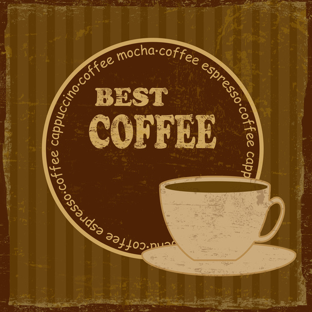 Mejor cartel vintage de café
 - Vector, Imagen