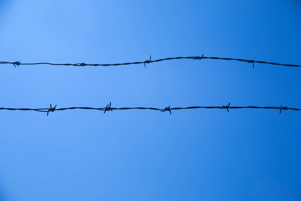 steel fence and sky - Photo, Image
