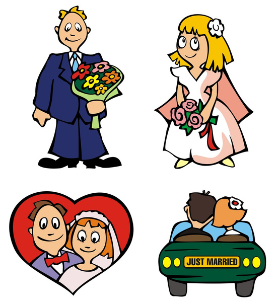 Свадьба - векторы мультфильмов
 - Вектор,изображение