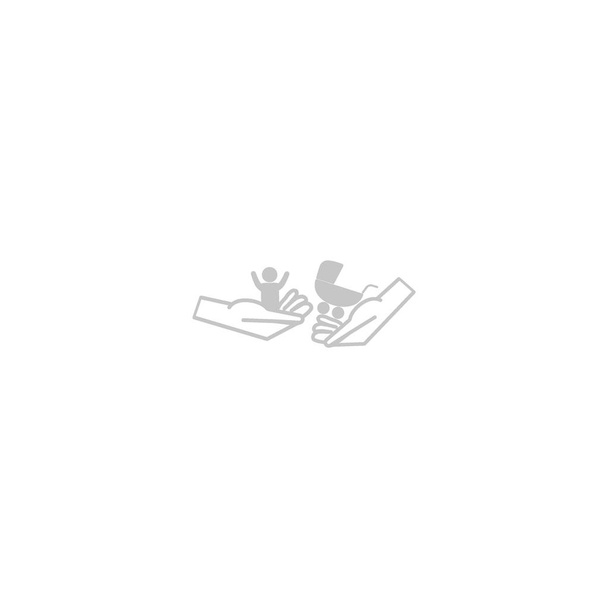 mains tenant bébé et landau icône de style plat, illustration vectorielle
   - Vecteur, image