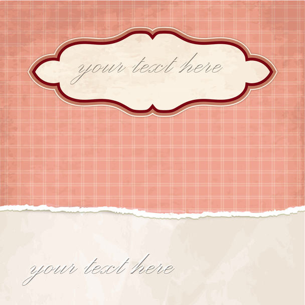Torn paper vintage background with plaid pattern - ベクター画像