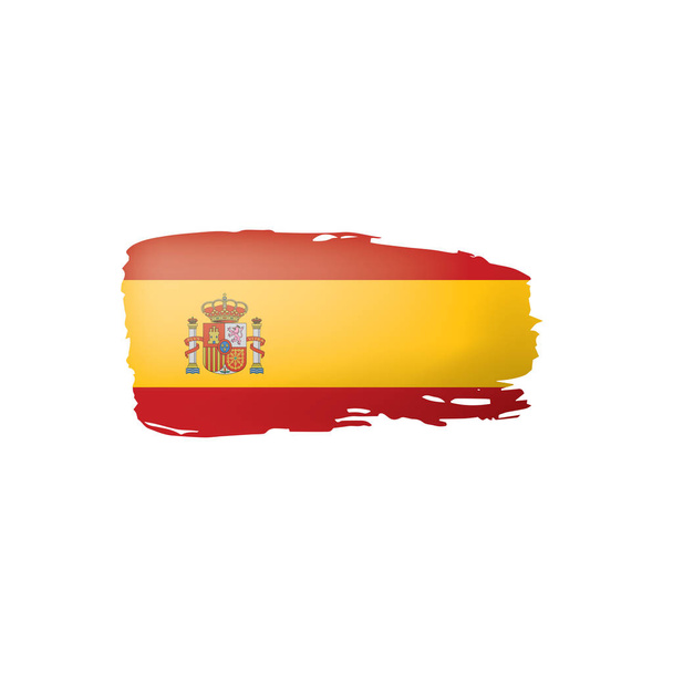 スペイン国旗白い背景のベクトルイラスト - ベクター画像