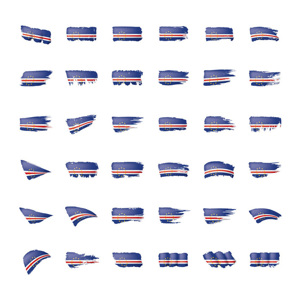 カーボベルデの旗、白い背景のベクトルイラスト - ベクター画像
