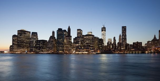 η πόλη της Νέας Υόρκης στο κέντρο της πόλης w το freedom tower - Φωτογραφία, εικόνα