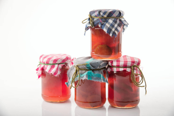 jam in jars with fabric covers - Photo, Image