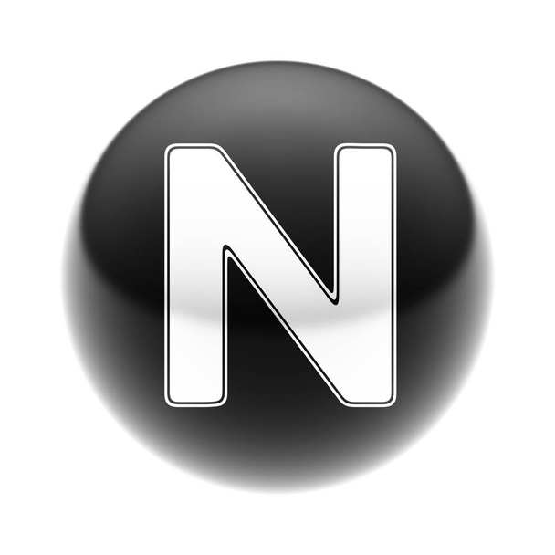 The white icon on the black ball - Photo, Image