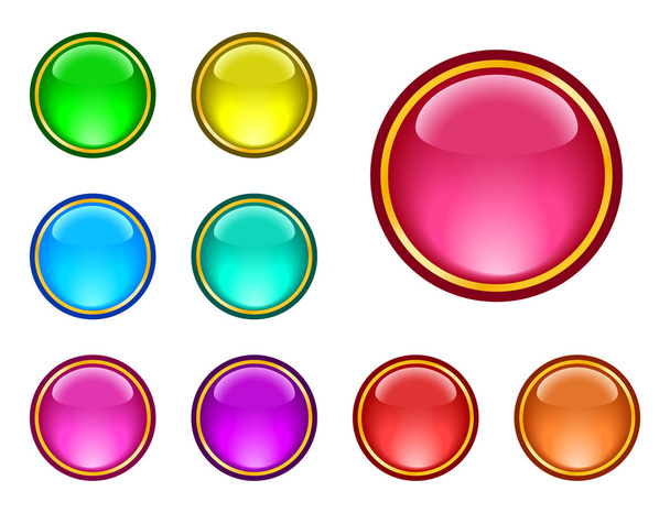 Glassy buttons - Vetor, Imagem
